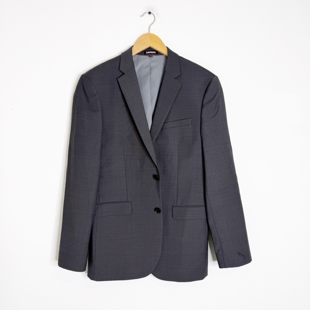 Express Performance Slim Fit Stretch+ Blazer Charcoal Gray 38R